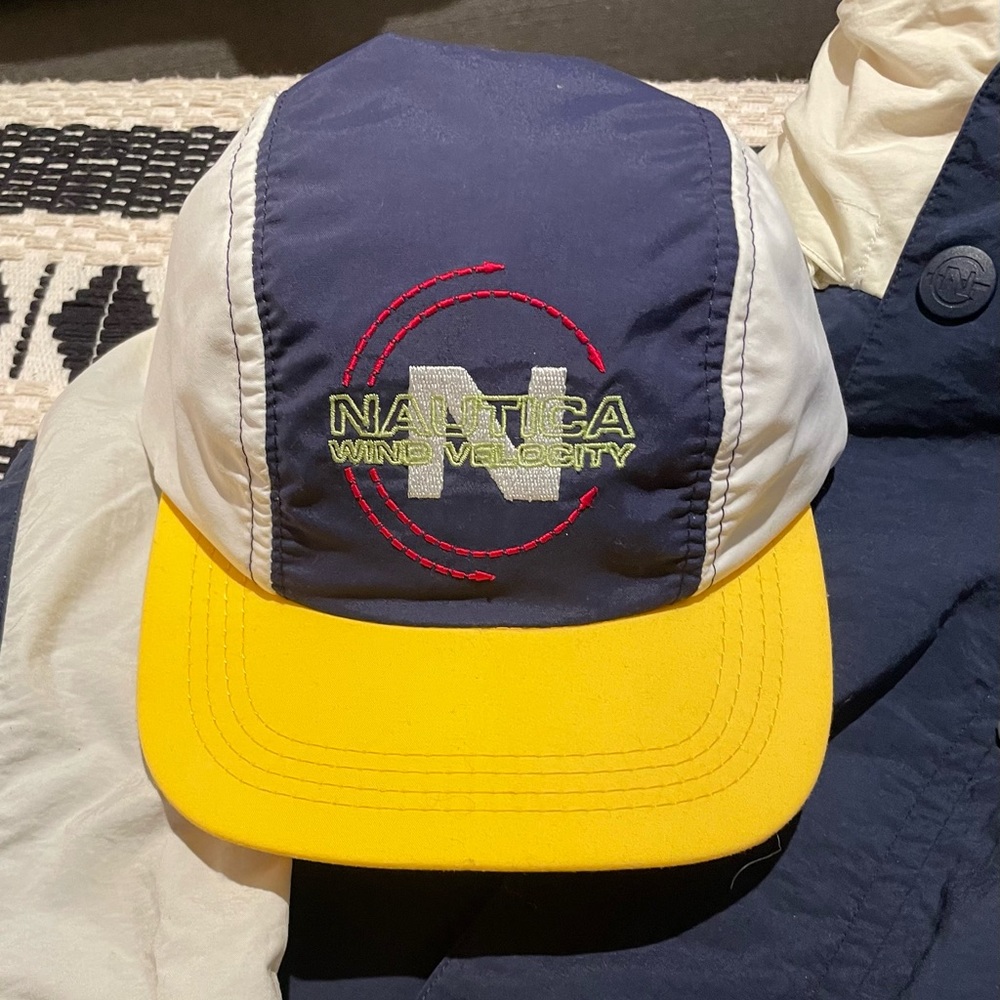 Nautica competition wind velocity sailing 5panel vintage hat combo